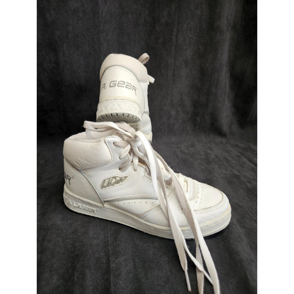 Vintage 1990's La Gear White Hi-Top Og Sneakers Women's Size Us 8.5